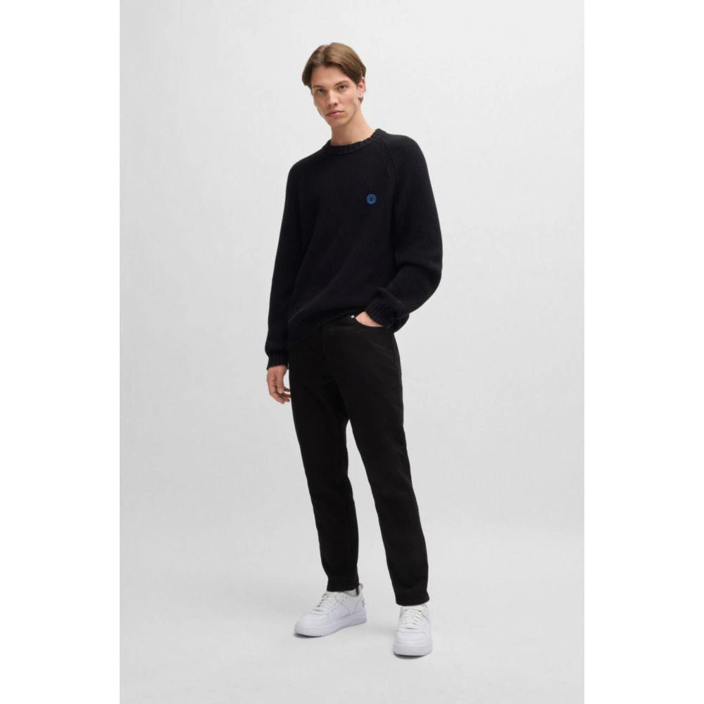 Hugo Boss Tapered-fit jeans in black stretch denim 2