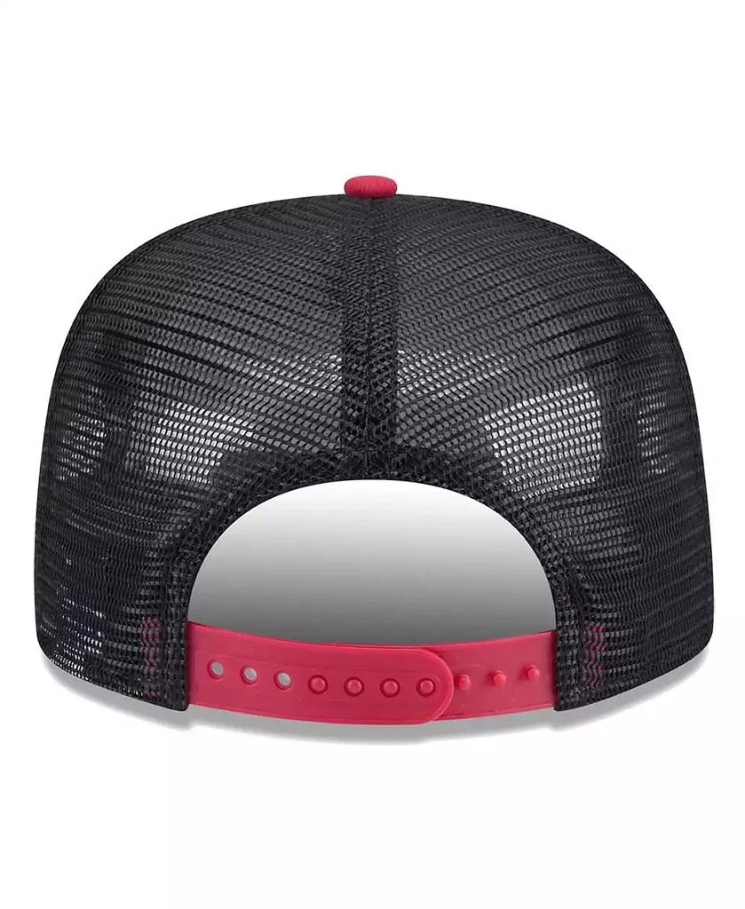 New Era Men's Black/Red Miami Heat Throwback Team Arch Golfer Snapback Hat 2