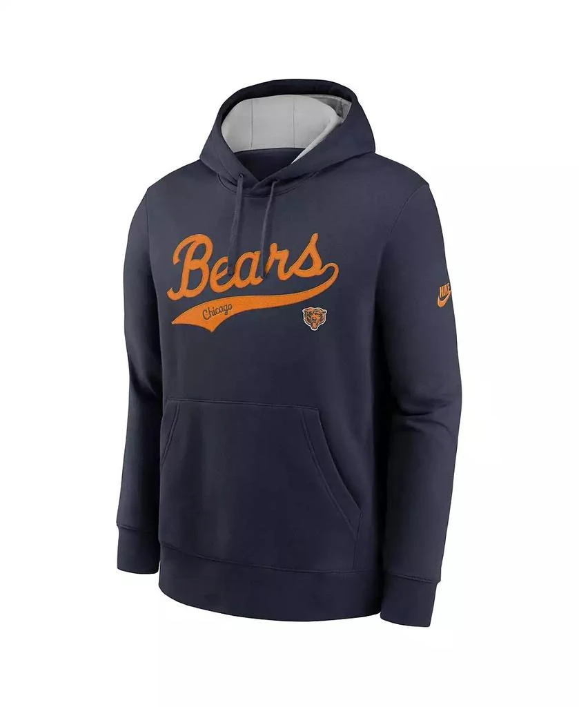 NIKE Men's Navy Chicago Bears Rewind Club Logo Pullover Hoodie 2