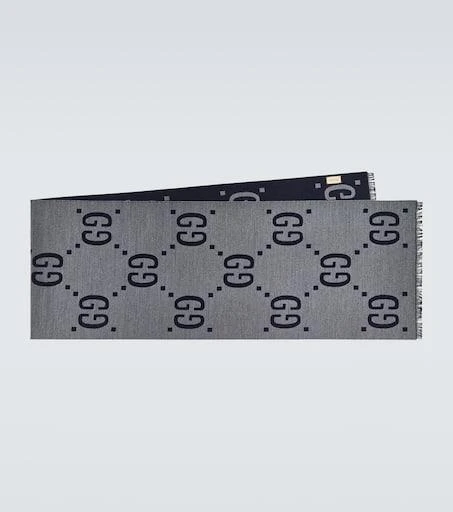 Gucci GG jacquard wool-silk scarf 1