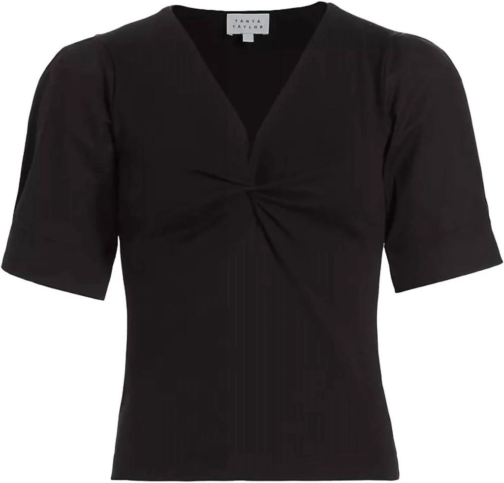 Tanya Taylor Blouse Ronelle Twist Front Top In Black 2