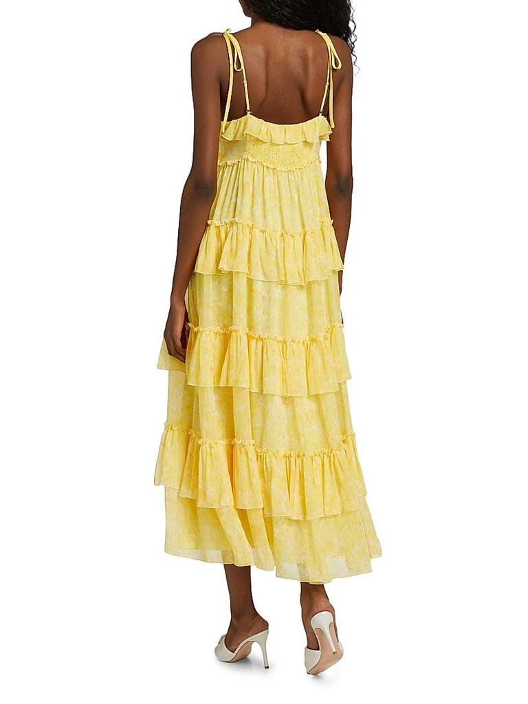 Cinq à Sept Fadrid Ruffle Chiffon Tiered Midi-Dress 5