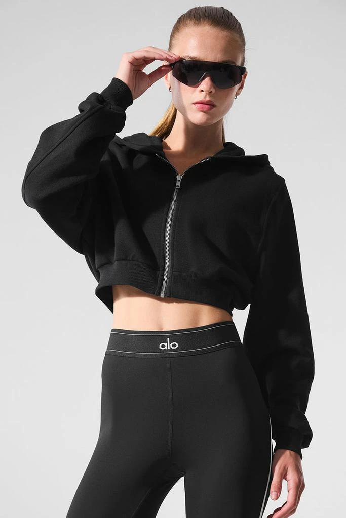 Alo Sweet Escape Zip Up Hoodie - Black 4