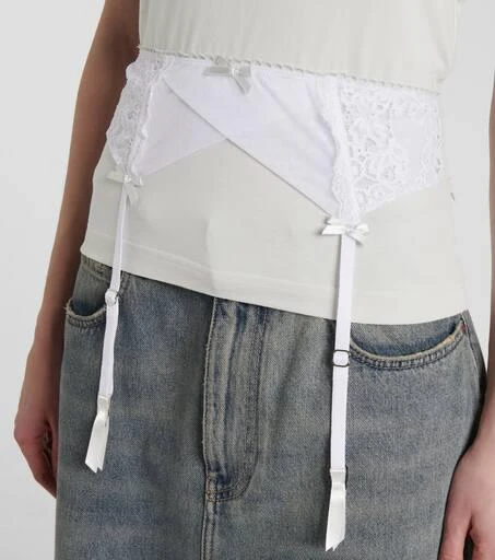 Balenciaga Lingerie cotton-blend jersey T-shirt 5