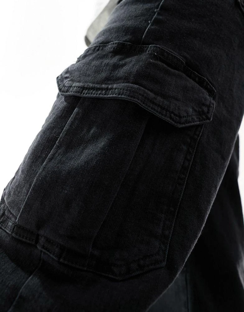 Mama.licious Mamalicious maternity wide leg cargo jean in black 2