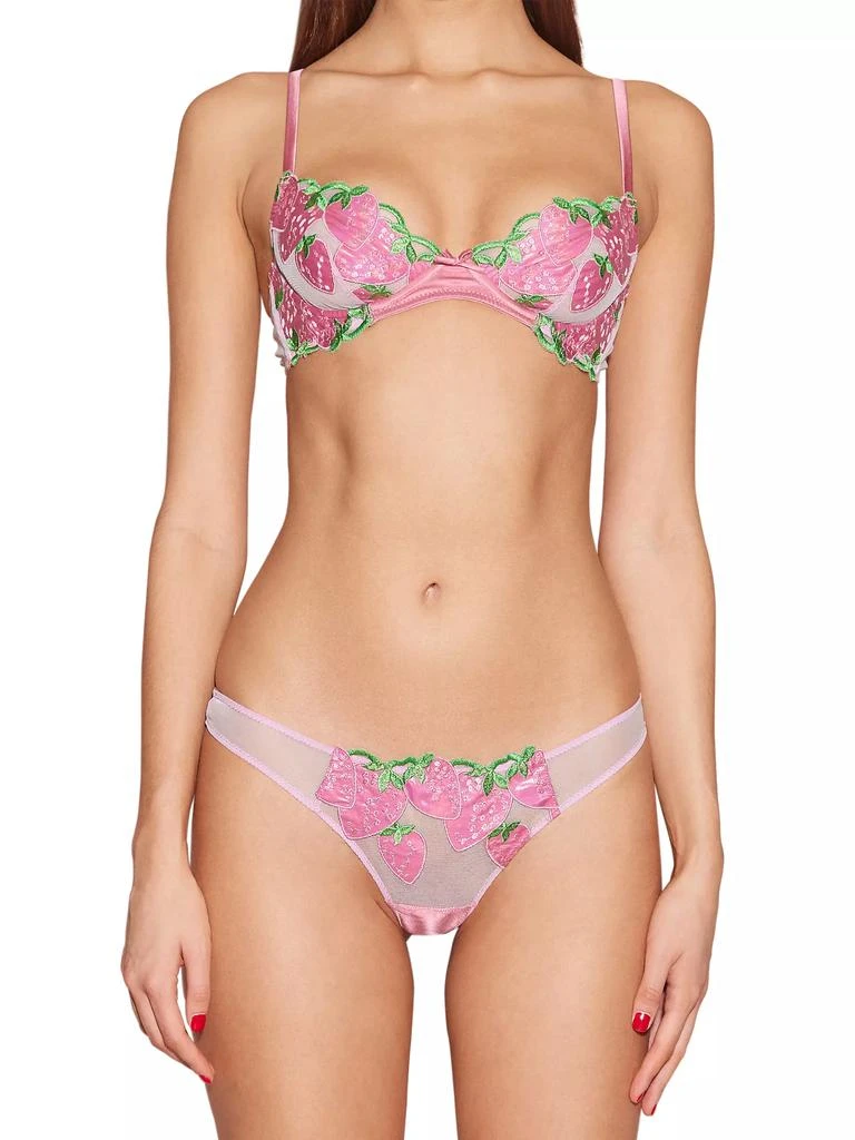 Fleur du Mal Strawberry Embroidery Demi Bra 3