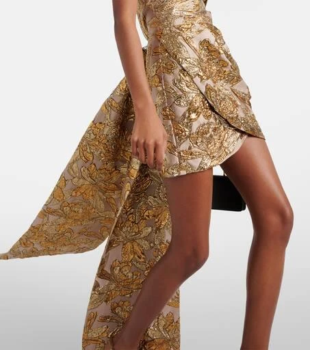 JOHANNA ORTIZ Bow-detail cutout brocade minidress 5