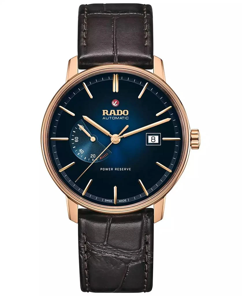 Rado Men's Coupole Classic Automatic Brown Leather Strap Watch 41mm 1