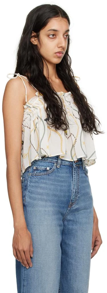 Ganni White Printed Tank Top 2