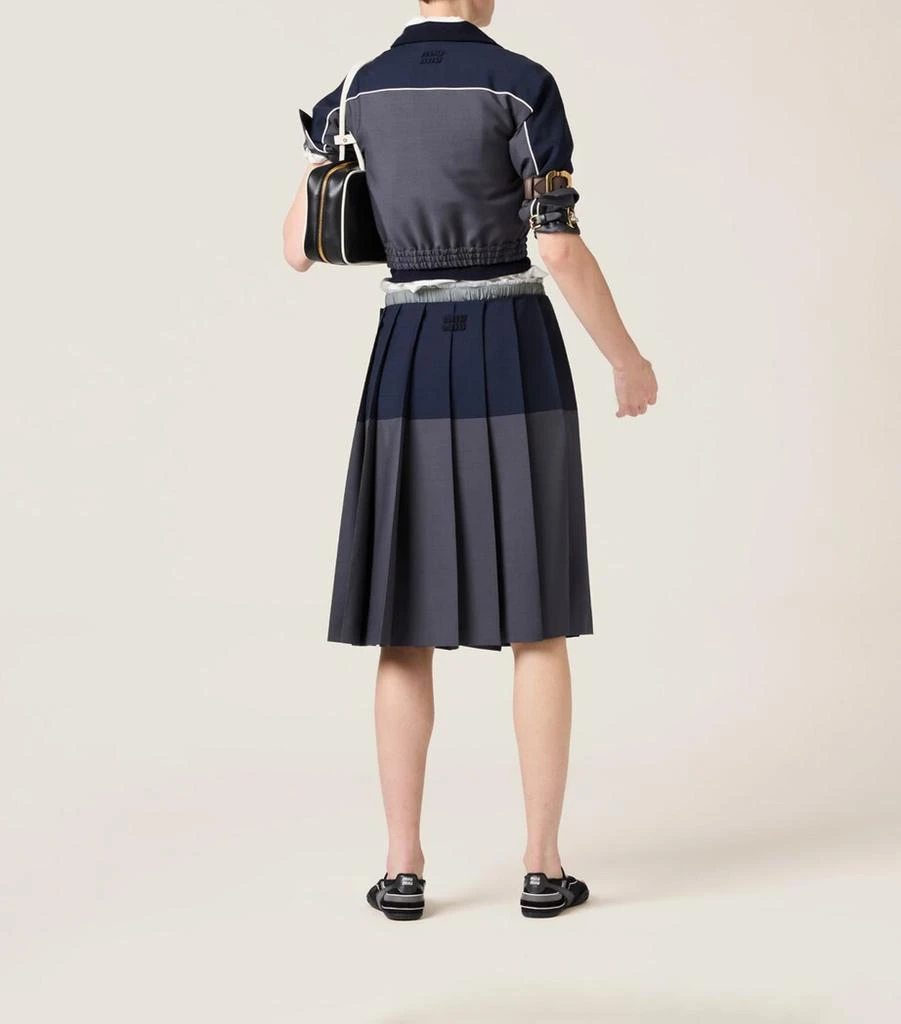 Miu Miu Mohair-Wool Pleated Midi Skirt 3