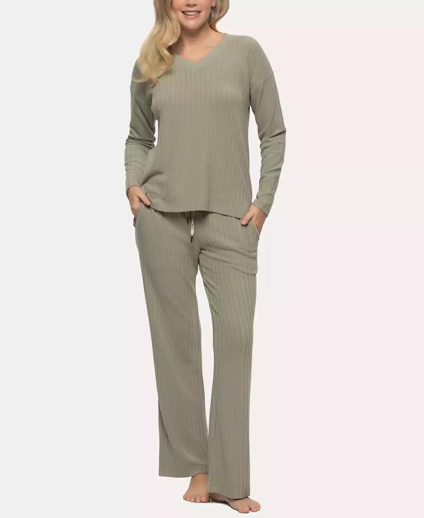 Felina Women's Serena V-neck Pullover and Lounge Pant Set