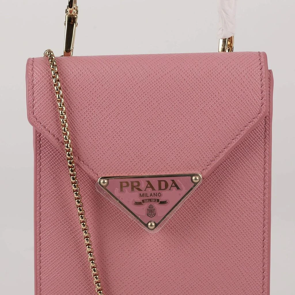 Prada Prada Mini Pink Saffiano Leather Crossbody Bag 4