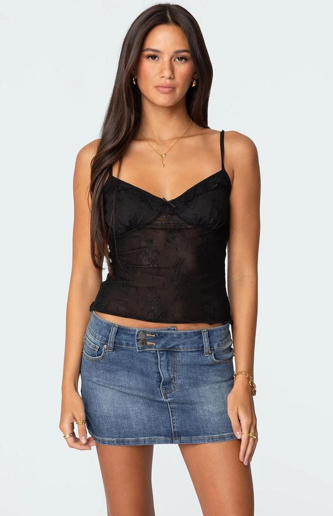 Edikted Angelina Sheer Lace Tank Top 1