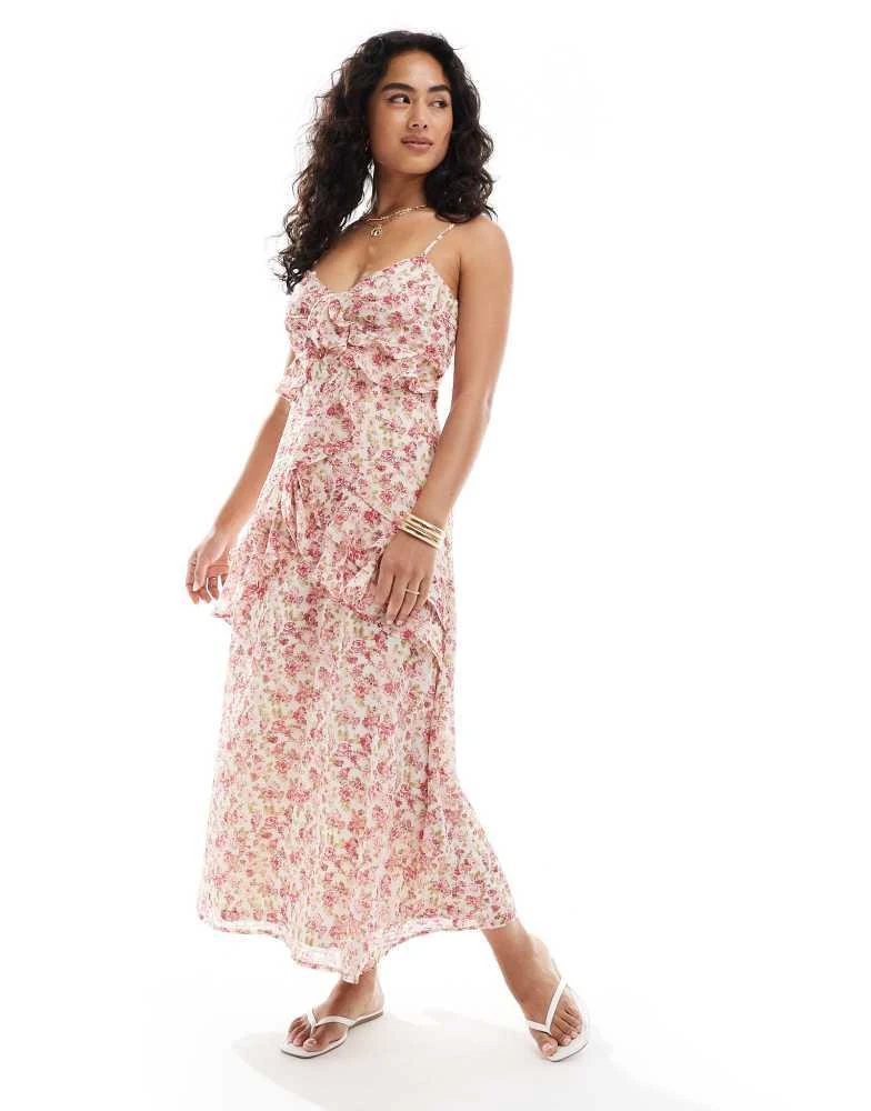 New Look New Look ruffle midi dress in cream floral - Dresses & Skirts -  BeyondStyle
