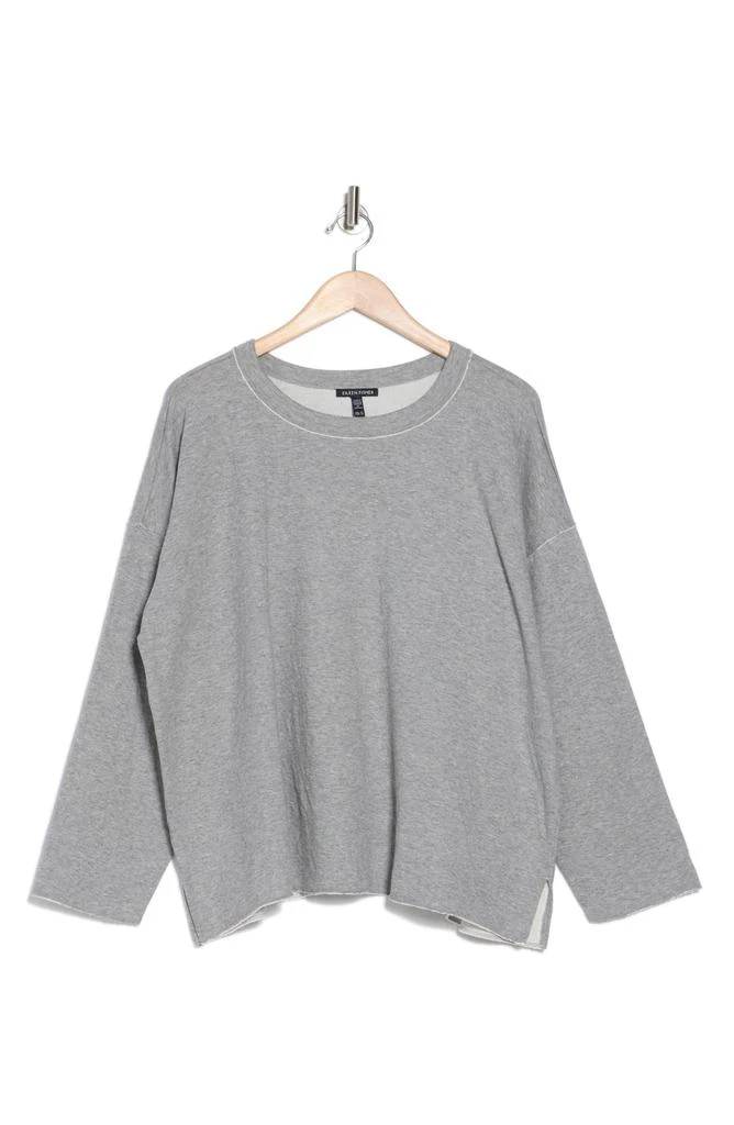Eileen Fisher Crewneck Long Sleeve Boxy Organic Cotton Top 3