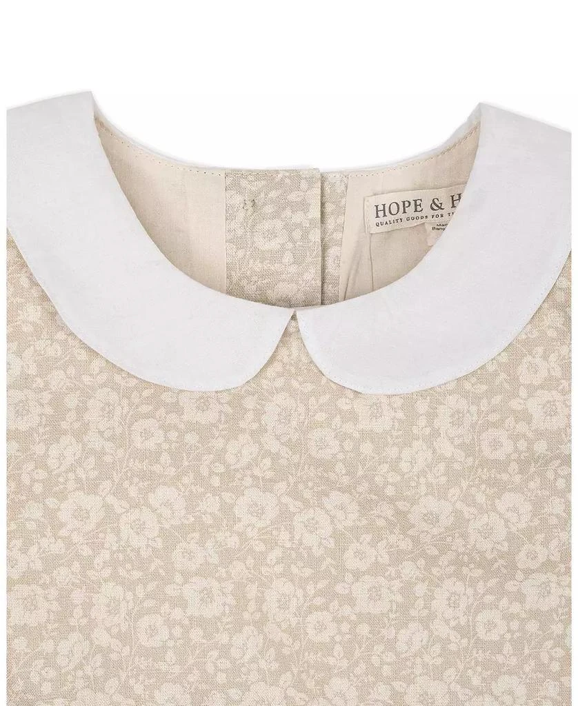 Hope 
Henry Toddler Girls Short Sleeve Linen Dress with Peter Pan Collar 6
