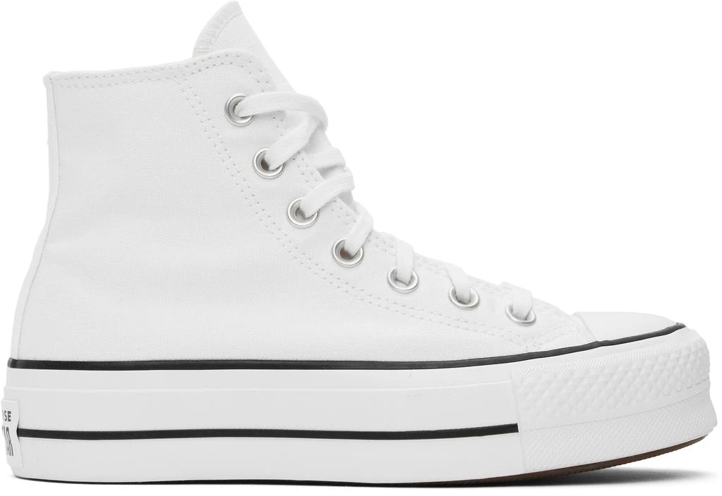 Converse White Chuck Taylor All Star Canvas Platform High Top Sneakers 1