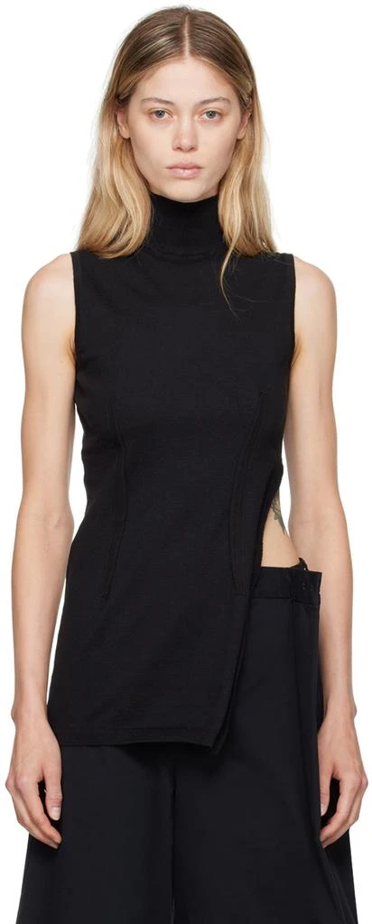 MM6 Black Elongated Tank Top 1