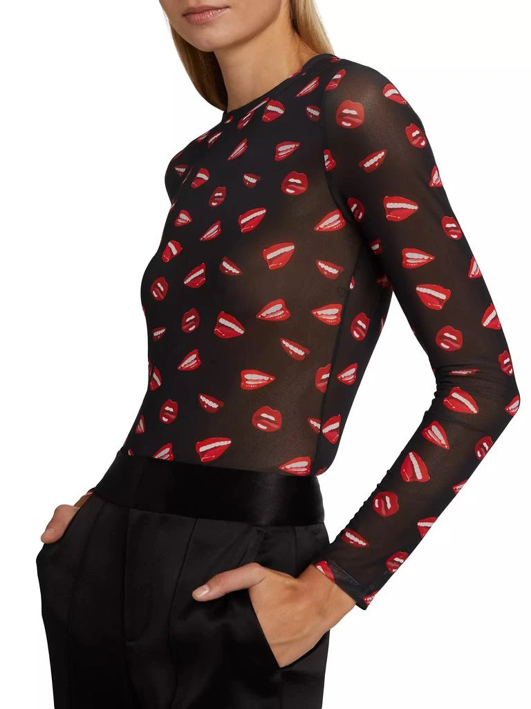 Alice + Olivia Delaina Printed Mesh Crop Top 6
