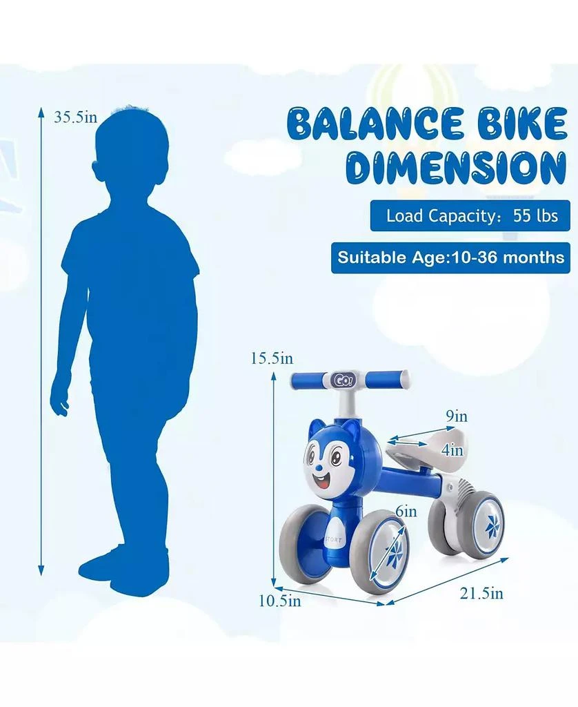 HONGGE Toddler Balance Bike With Carbon Steel Frame EVA Wheels And Safe Steering 4