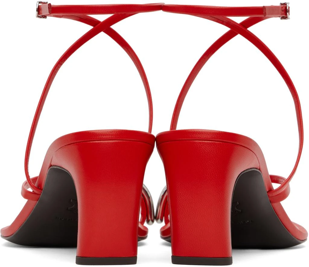 Tory Burch Red Pierced Strappy Heeled Sandals 2