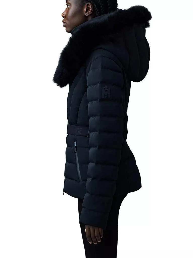 Mackage Elita Belted Down Ski Jacket With Shearling Hood 4