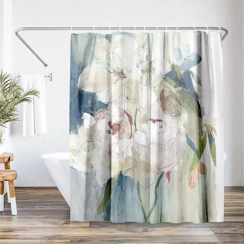 Americanflat Blissful Peony by PI Creative Art Floral Shower Curtain
