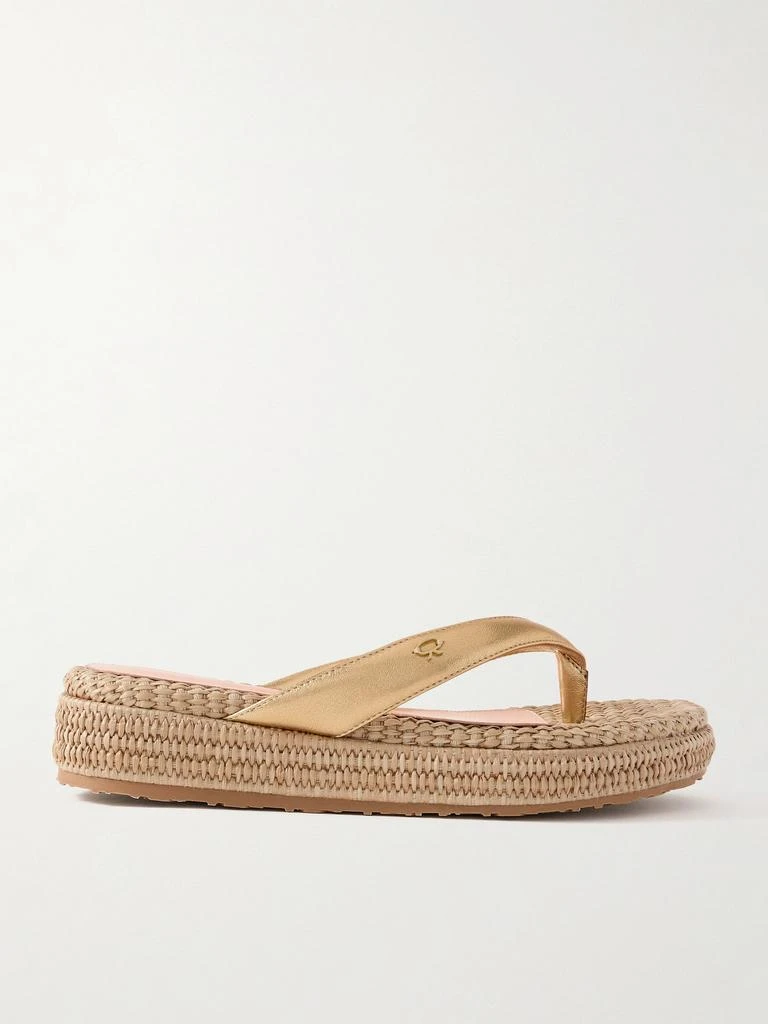 Gianvito Rossi Tahiti 40 金属感皮革防水台人字拖  - IT36 1