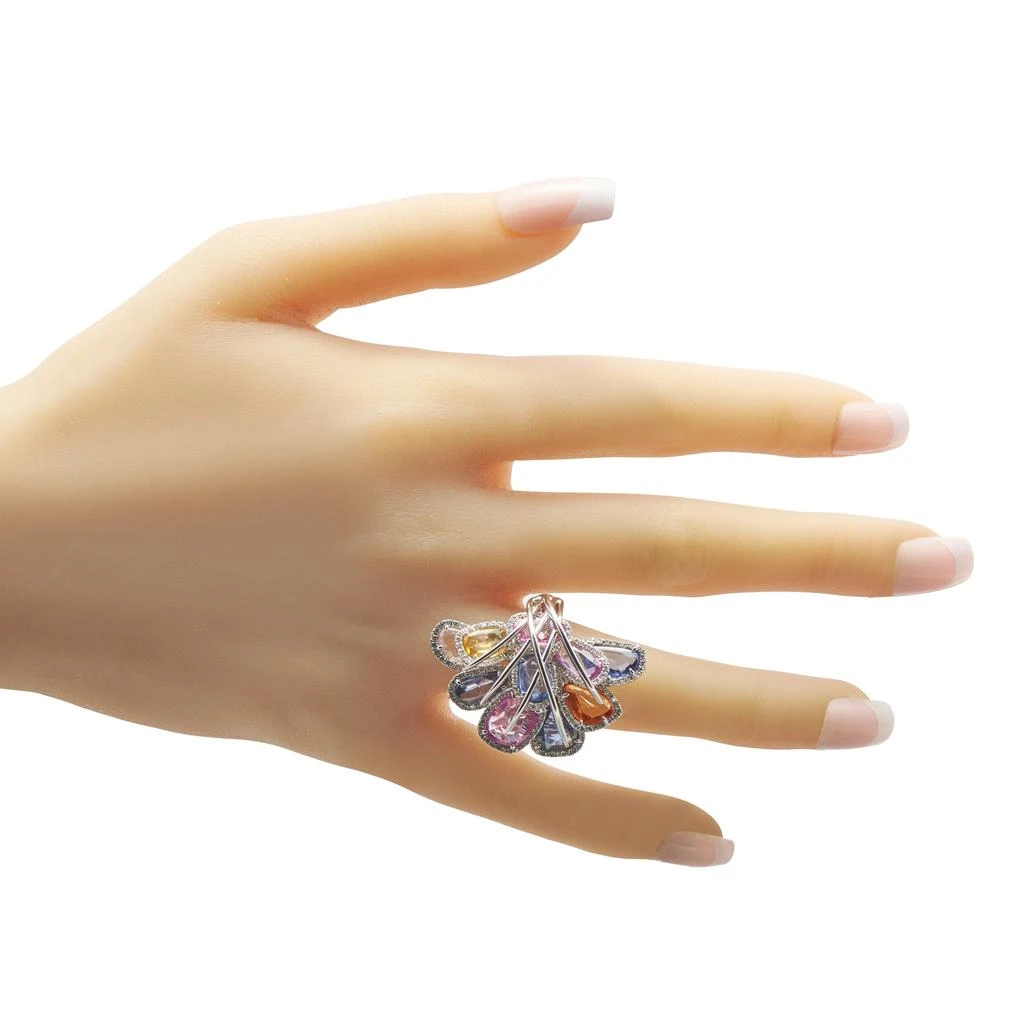 LB Exclusive 18K White Gold 1.65ct Diamond and Sapphire Ring MF41-122325 3