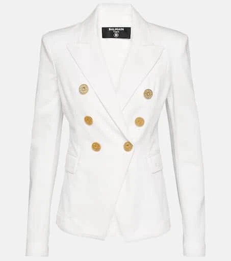 Balmain Double-breasted denim blazer 1