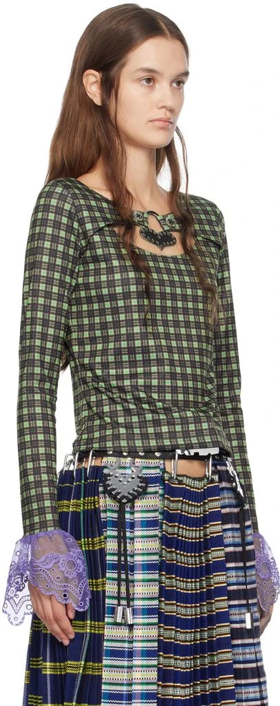 CHOPOVA LOWENA Green Kathleen Heart Long Sleeve T-Shirt 4
