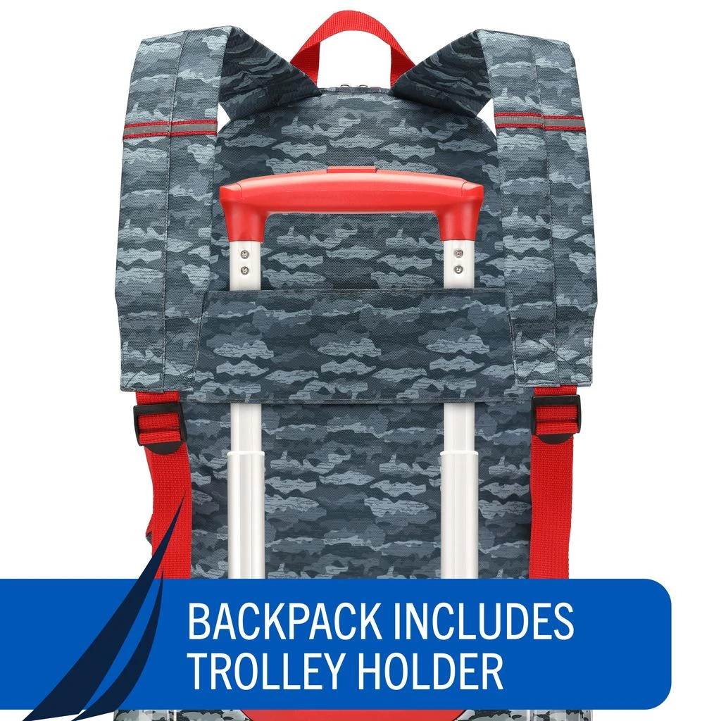 Nautica Kids 18" Airline Approved Carry-on 5-Piece Luggage Set | Shark Attack 5