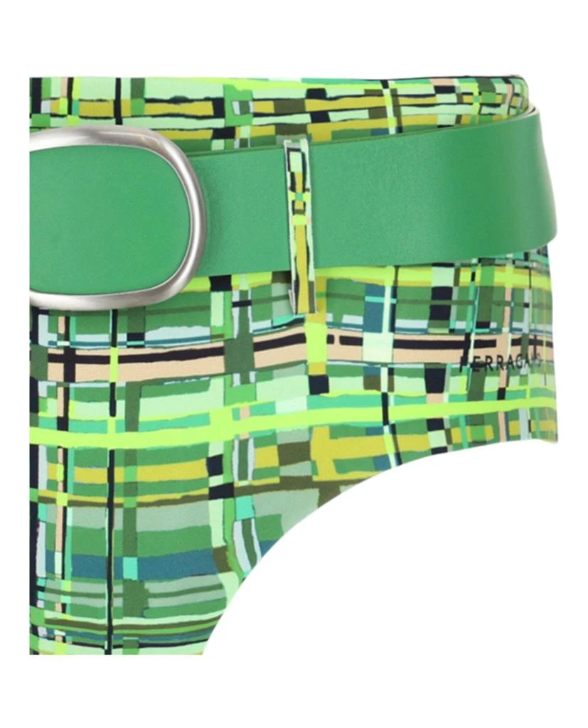 Salvatore Ferragamo Checkered Belted Swim Bottoms 3