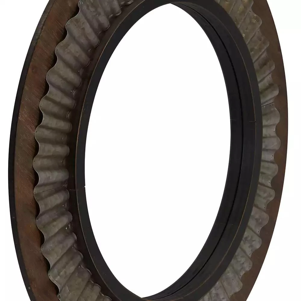 Household Essentials Wood Framed Sunburst Metal Mirror 3