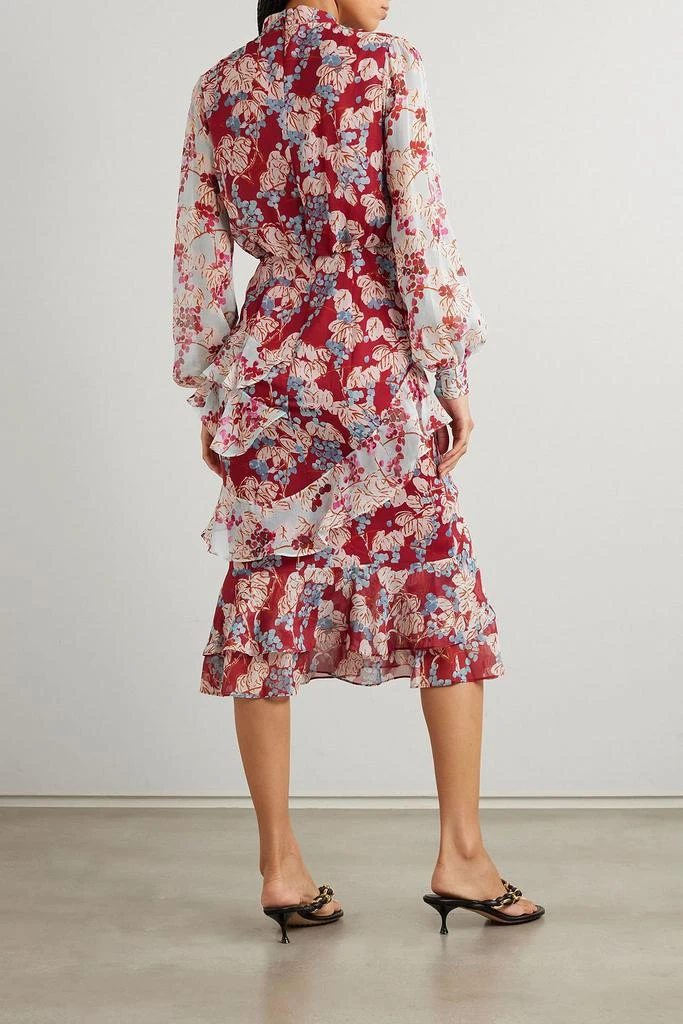 SALONI Isa tiered ruffled floral-print silk-chiffon midi dress 3