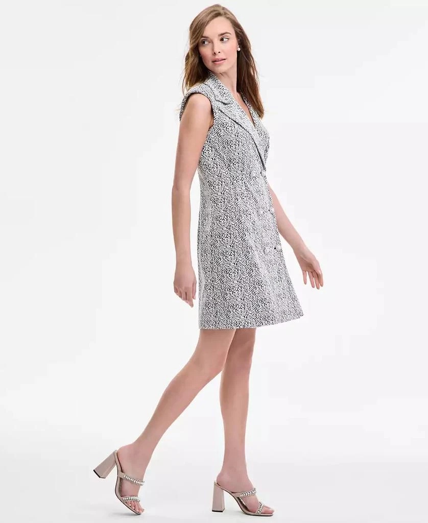 Karl Lagerfeld Paris Women's Abstract Jaquard Knit Dress - Black/ Soft White - Size 14