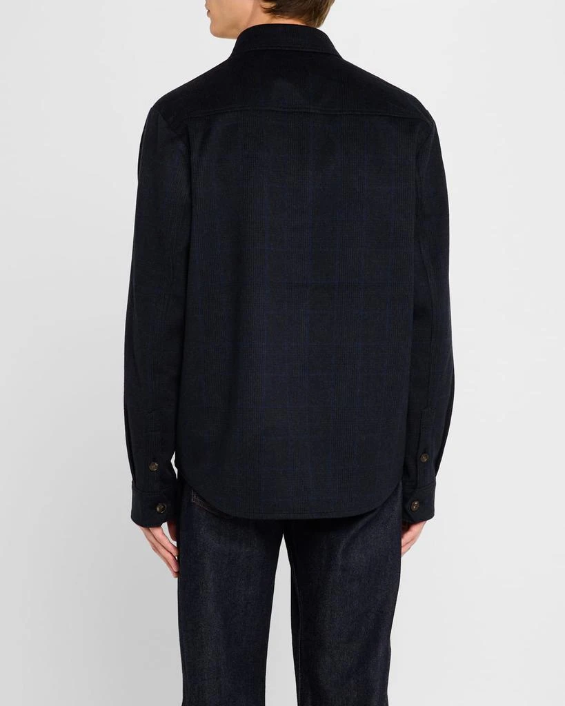 Neiman Marcus Men's Wool and Cashmere Prince Of Wales Overshirt 3