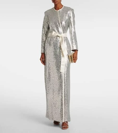 Markarian Allegra sequined wrap coat 2