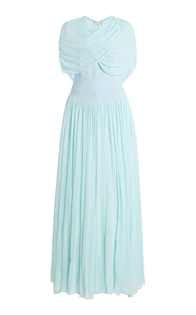 chinese dress ladies Amarantha Pleated Jersey Bustier Off-Shoulder Dress main image 0