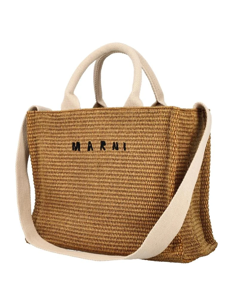 Marni Marni Tropicalia Logo Embroidered Small Tote Bag 4