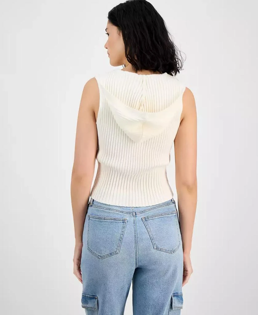 Ultra Flirt Juniors' Cable-Knit Hooded Sweater Vest 2