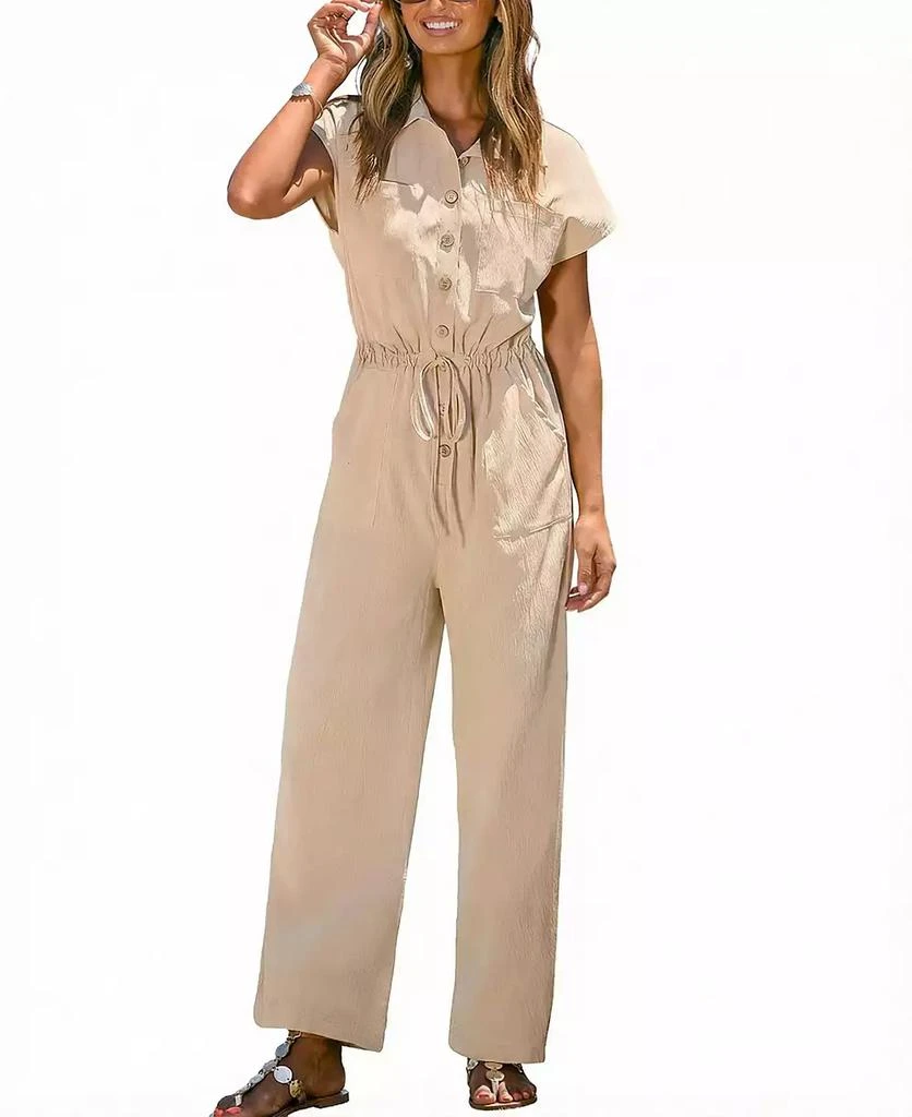 Cupshe Women
s My Pleasure Beige Jumpsuit