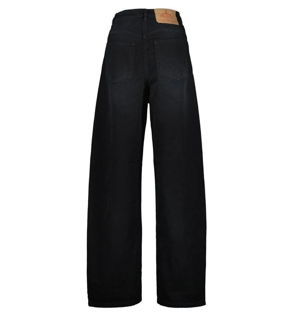 Prada Prada Logo-Patch Wide Leg Jeans 2