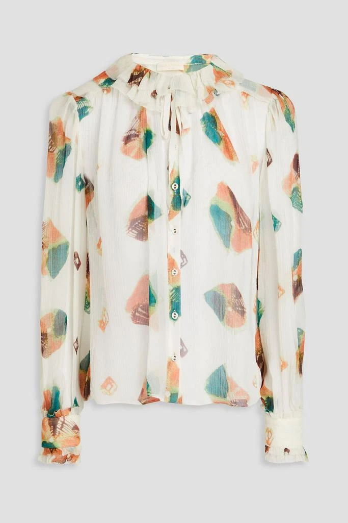 Ulla Johnson Pippa ruffled printed silk-crepon blouse 1
