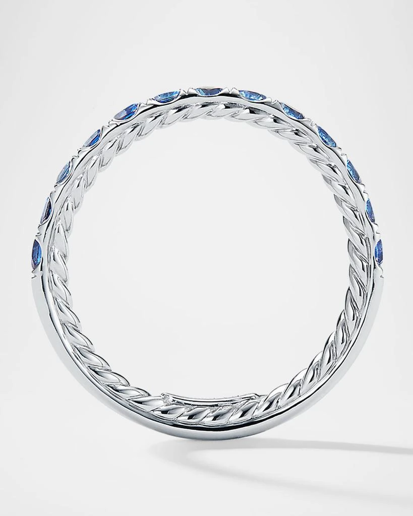 David Yurman DY Eden Eternity Wedding Band with Gemstones in Platinum, 2.8mm 3