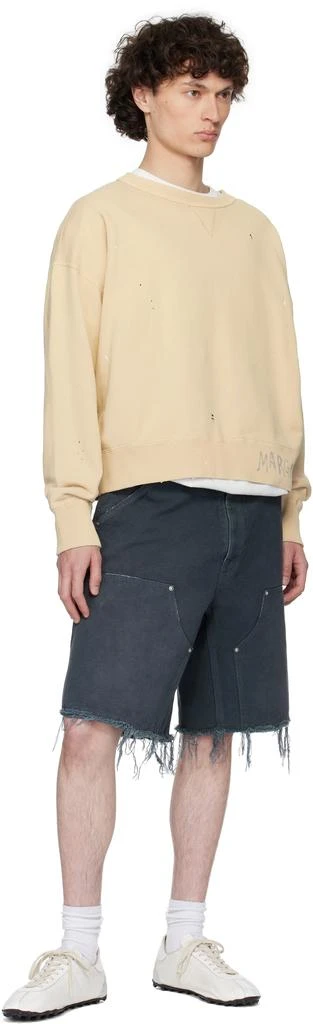 MAISON MARGIELA Beige Graffiti Logo Sweatshirt 4