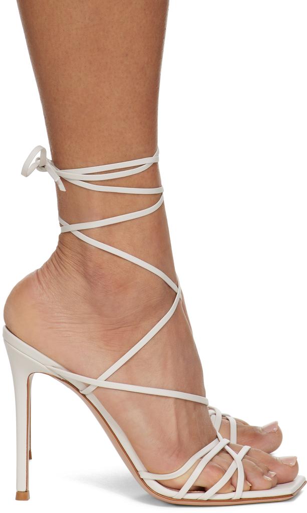 Gianvito Rossi Off-White Nappa Heeled Sandals