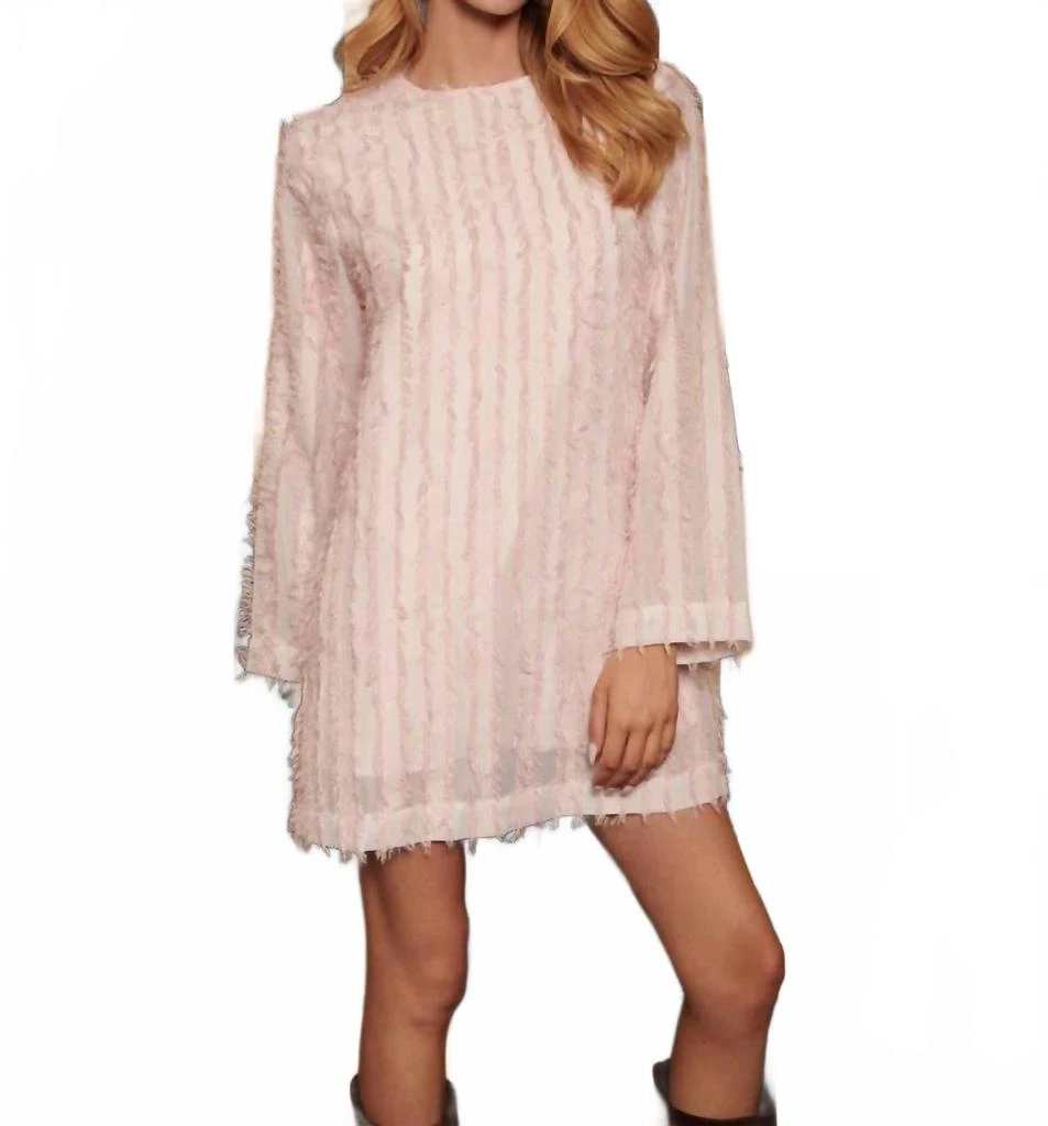 Ghospell Zetta Textured Mini Dress In Baby Pink