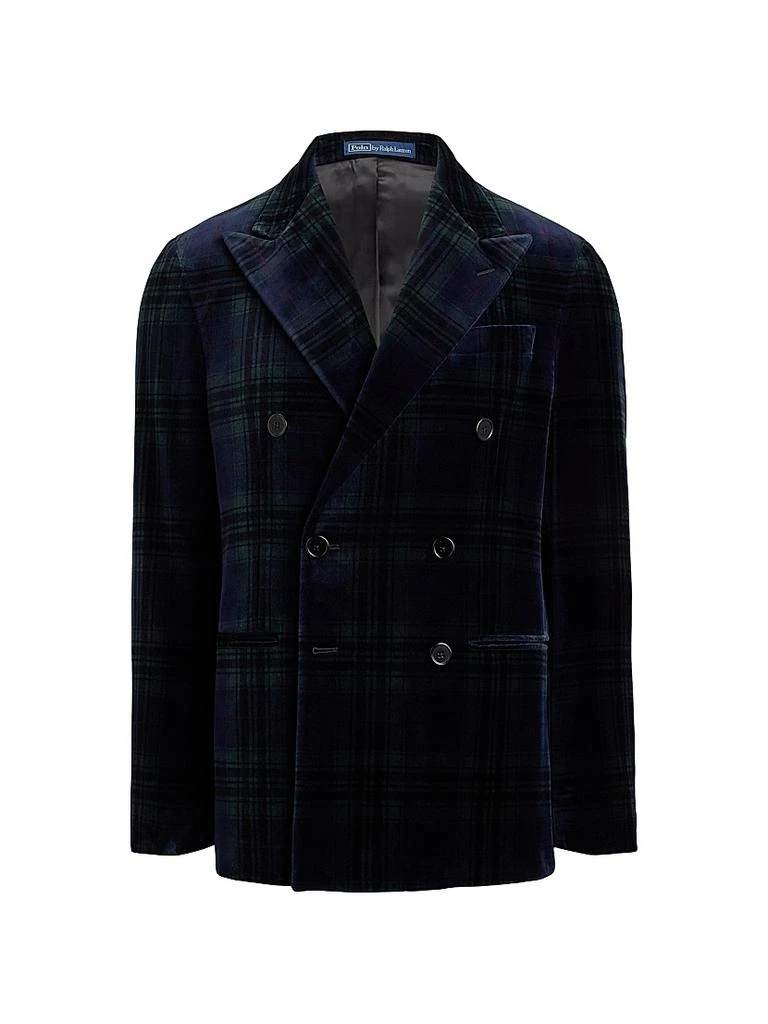 Ralph Lauren Double-Breasted Velvet Plaid Polo Jacket 1