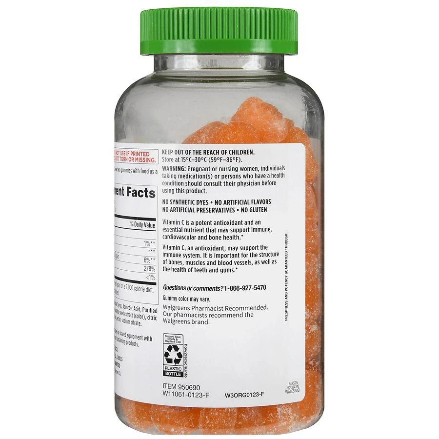 Walgreens Vitamin C 250 mg Gummies (75 days) Natural Orange 4
